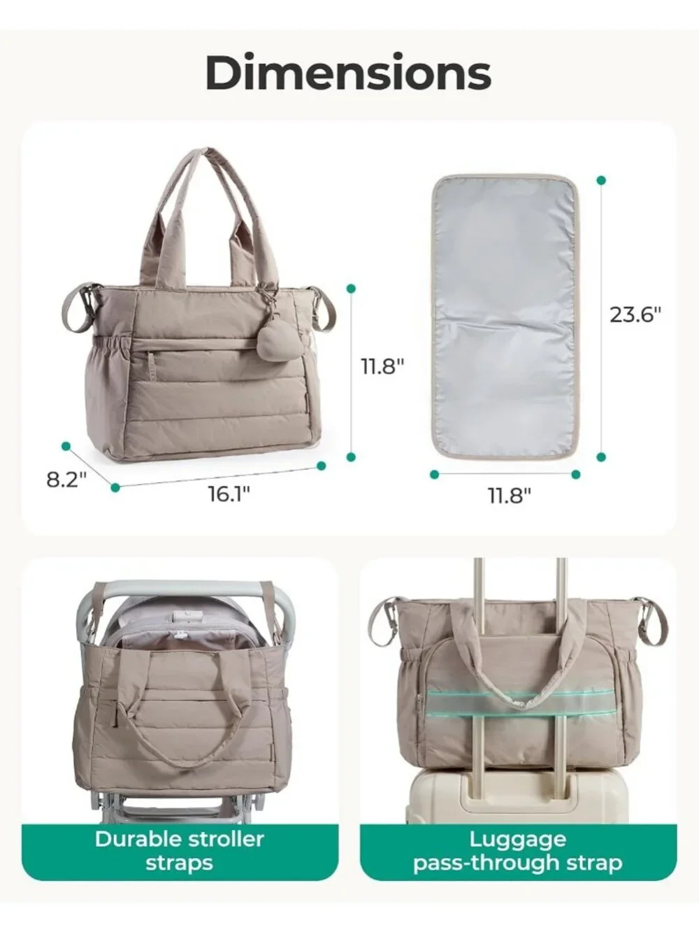Stylish Diaper Bag Tote | Versatile Hospital Bag for Labor & Baby Travel